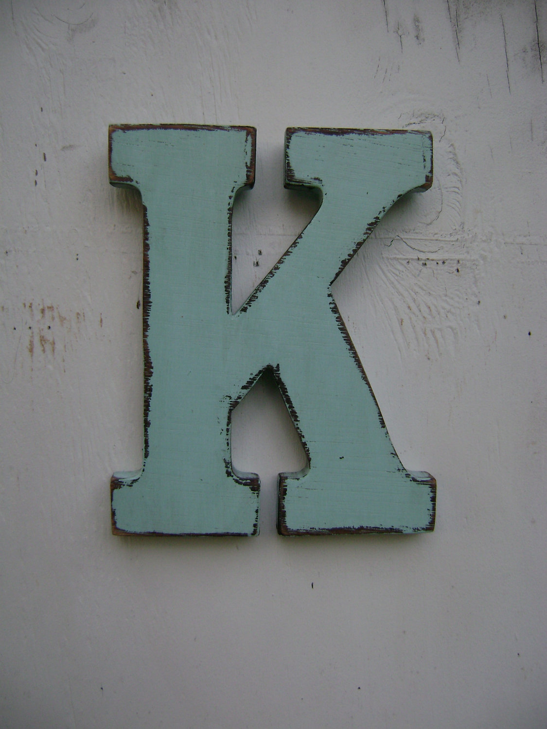 Small Alpahabet Wood Letters 8 K Block Initials Wall Hanging